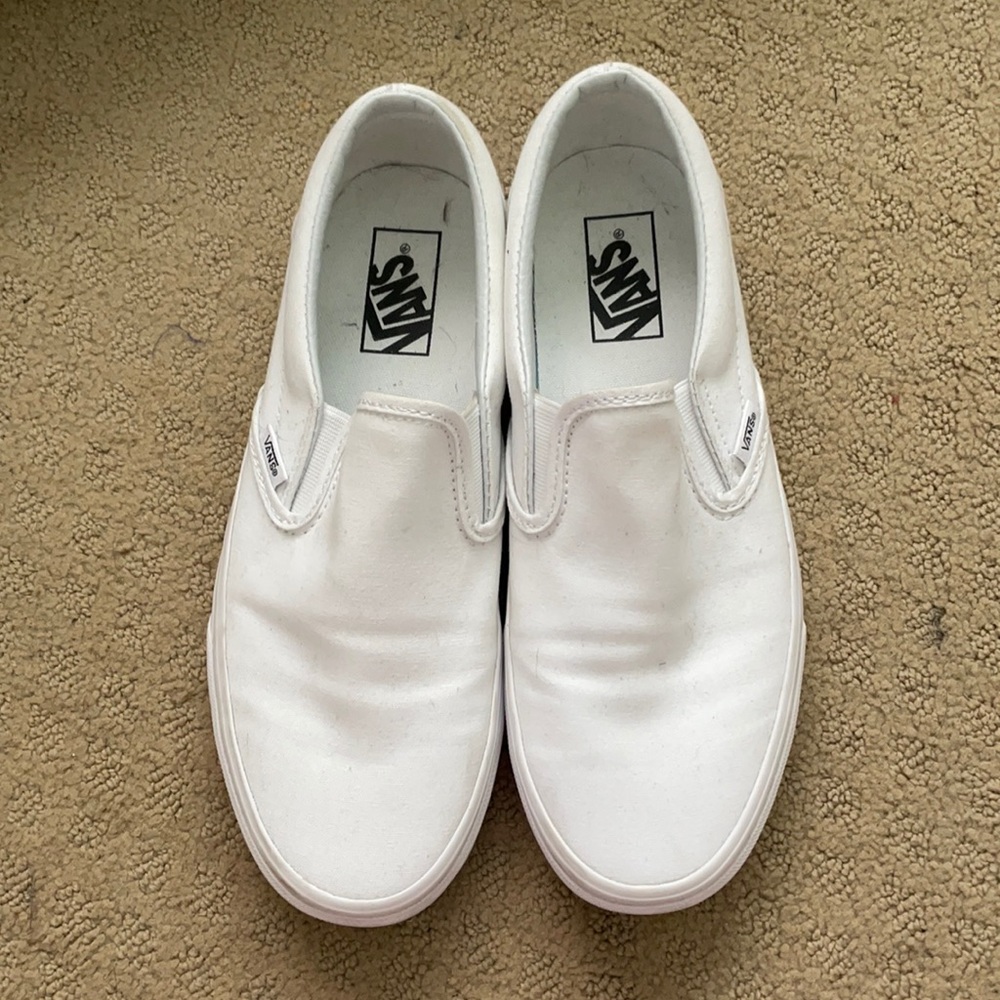 Brand new white slip on vans